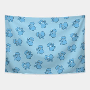 Blue Elephant Cartoon Pattern Tapestry