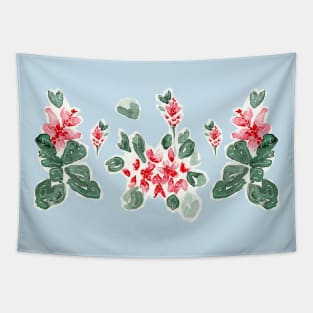 watercolor floral soft red peach color design Tapestry