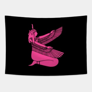 Hot Pink Color Egyptian Goddess Maat Tapestry