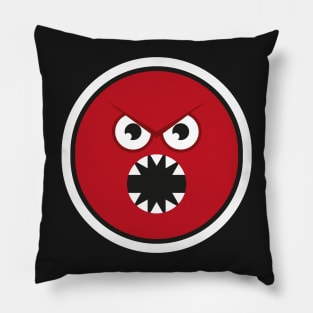 red angry emoji face Pillow