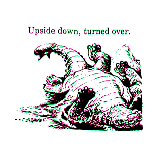 Upside down, turned over. Ankylosaurus on his back. T-Shirt