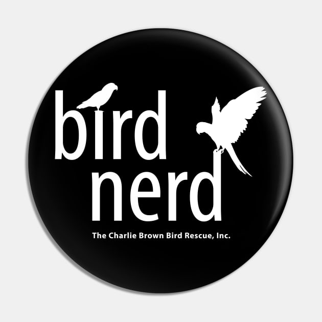 CB bird nerd - white type Pin by Just Winging It Designs
