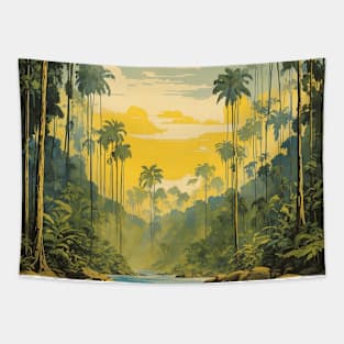 Amazon Rainforest Brazil Vintage Tourism Travel Poster Tapestry