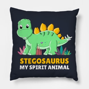 Stegosaurus My Spirit Animal Pun Pillow