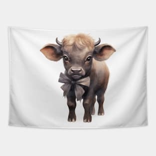 African Cape Buffalo Wearing Bow Tapestry