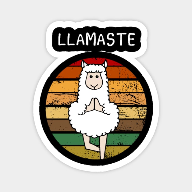 Llamaste Yoga Llama, Fitness Llamas Lover Gift Magnet by Jozka