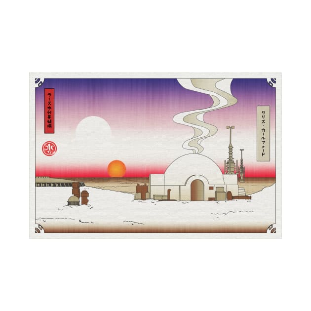 Lars Moisture Farm Japanese Woodblock by Identytee