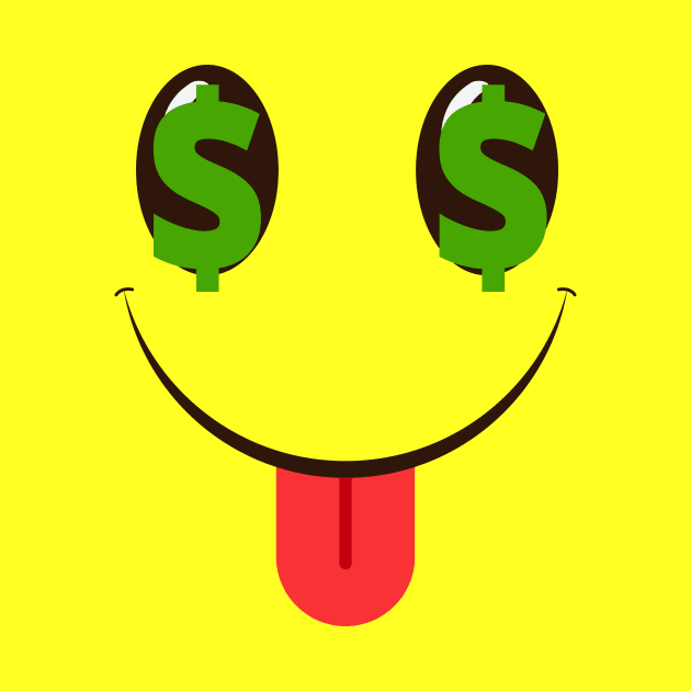 Money Smile Face Emoticon by Foxxy Merch