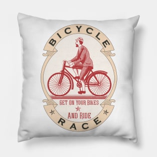 Vintage Bicycle Racer Pillow