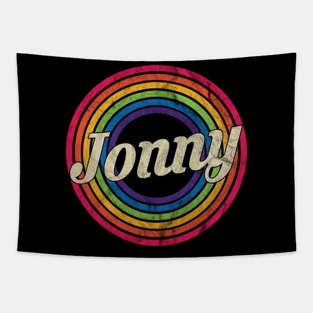 Jonny - Retro Rainbow Faded-Style Tapestry by MaydenArt