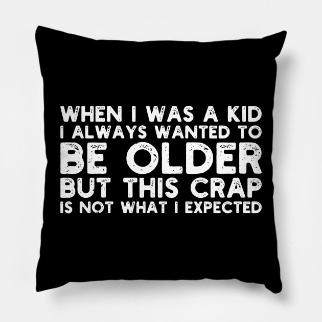 When I Was A Kid I Always Wanted To Be Older but this crap is not what i expected birthday women Pillow by Gaming champion