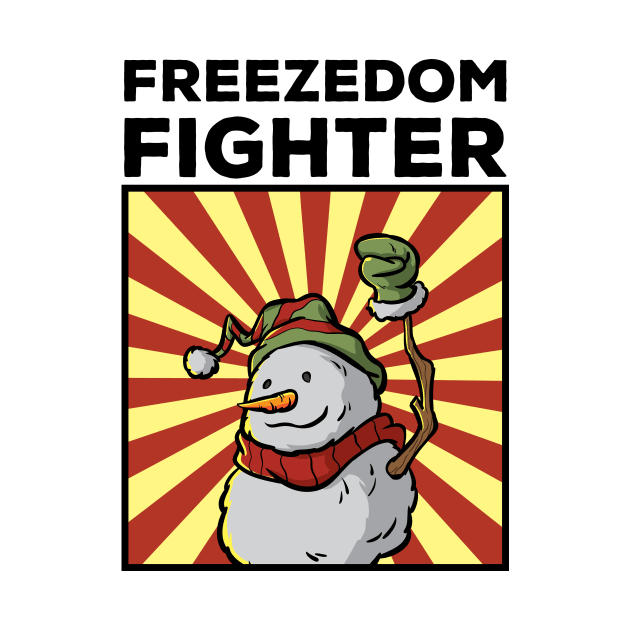 Vintage Snowman Freezedom Fighter Pun Resist Revolution by TellingTales