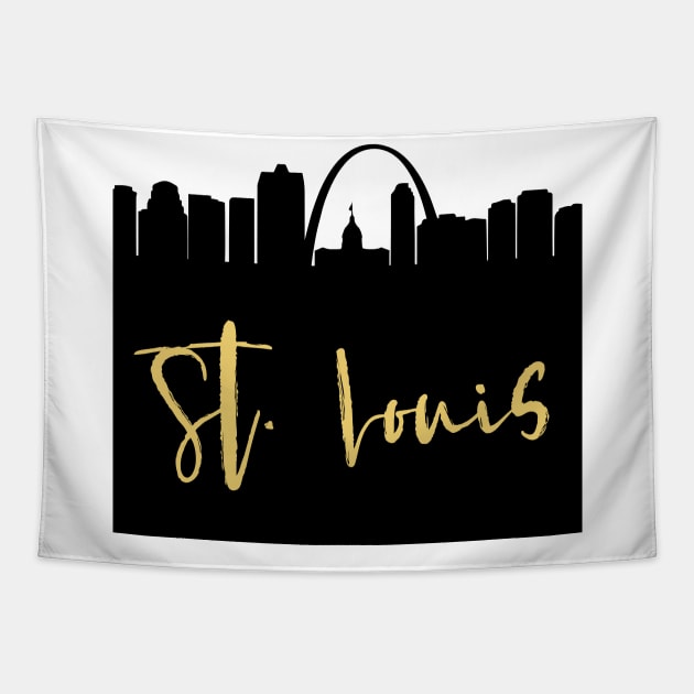 ST LOUIS MISSOURI DESIGNER SILHOUETTE SKYLINE ART Tapestry by deificusArt