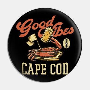 Beach Vibe New England Beer Vintage Cape Cod 508 Pin