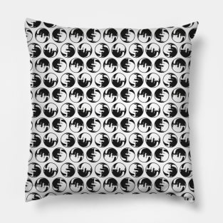 Yin Yang Cat Tao Pattern by Tobe Fonseca Pillow