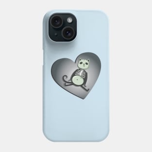 skeleton cat Phone Case