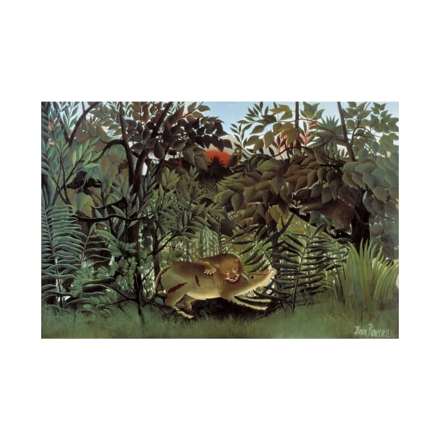 Henri Rousseau Hungry Lion by SybaDesign