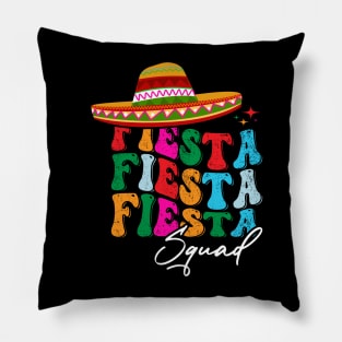 Retro Groovy Cinco de Mayo Fiesta Squad Family Matching Pillow