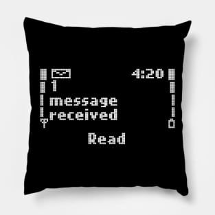 One Message Received (White Pixels) Pillow