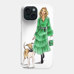 Girl and Her Dog Phone Case