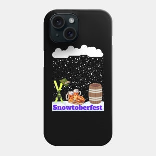 Funny Oktoberfest snow pun beer and pretzel for ski lovers Phone Case