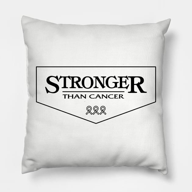 brain cancer Awareness gray ribbon  Stronger Than Cancer Pillow by Shaderepublic