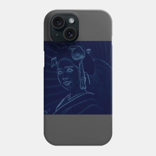 Japanese Geisha - Blue Phone Case