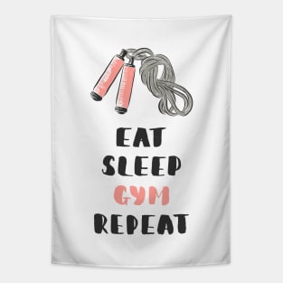 Eat, Sleep, Gym, Repeat Sport Healthy Lifestyle Quote Tapestry