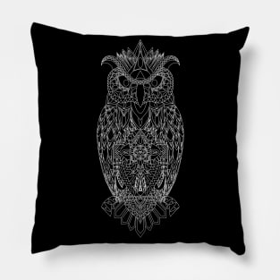 owl in smart pattern art ecopop Pillow