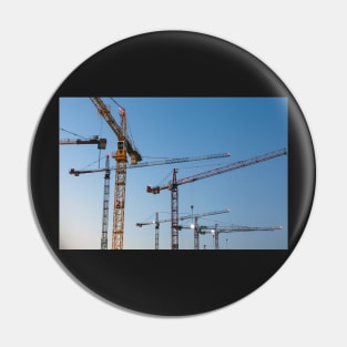 Cranes against clear blue sky Pin