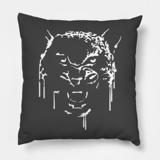 BIG CAT GRAFFITI OVER BLACK Pillow