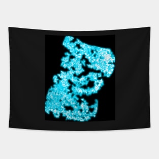 Blue neon crystals Tapestry