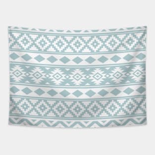 Aztec Essence Duck Egg Blue & White Pattern Tapestry