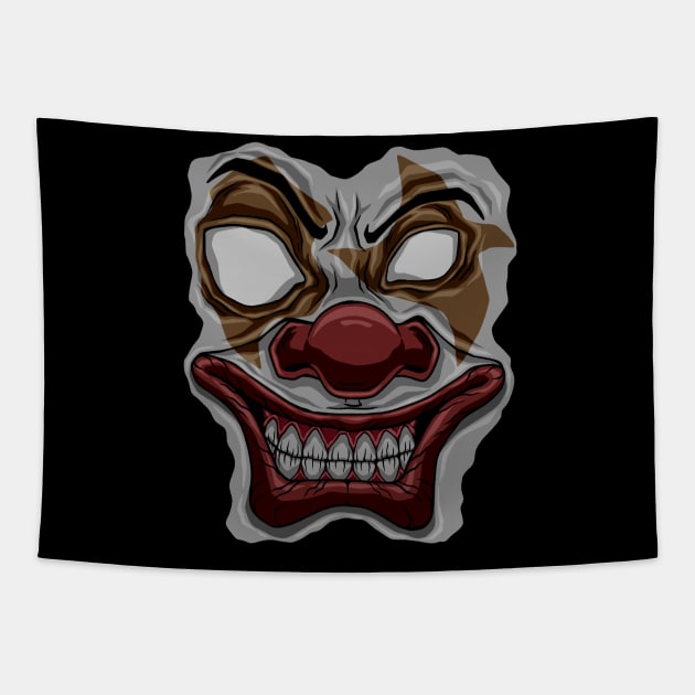 crazy clown face Tapestry by JiraDesign