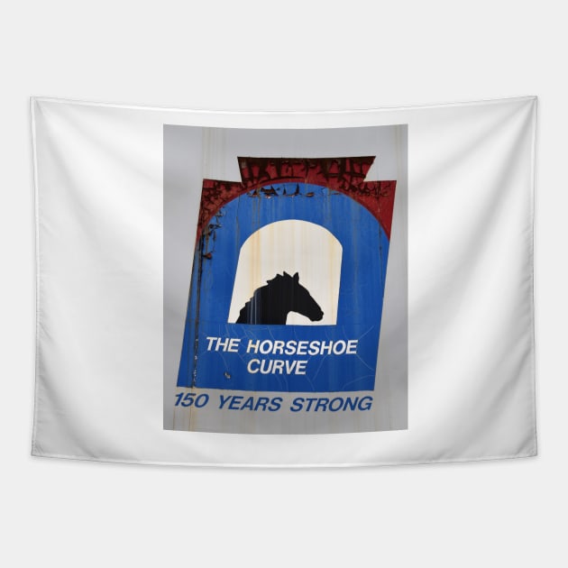 The Horseshoe Curve Logo Tapestry by searchlight