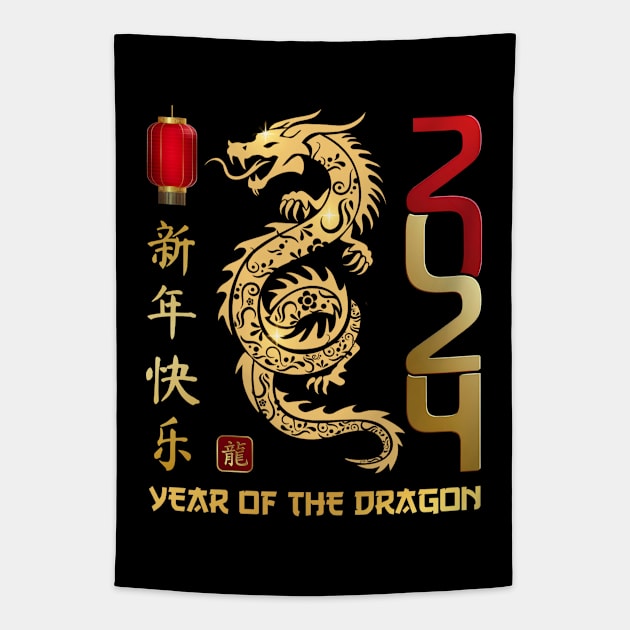 Chinese Lunar Year Of The Dragon 2024 New Year 2024 Tapestry by Danemilin