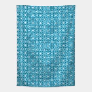 Frosty Floral Plaid Tapestry