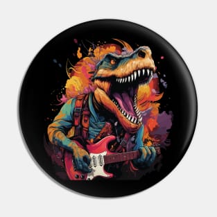 Dinosaur Playing Guitar Pin