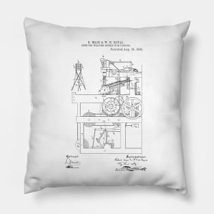 Loom for Weaving double pile fabric Vintage Patent Hand Drawing Pillow