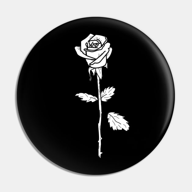 White Rose Pin by deadlydelicatedesigns