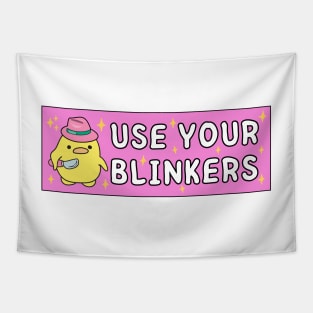 Use Your Blinkers, Cute Duck, Funny Meme Bumper Tapestry