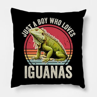 Just A Boy Who Loves Iguanas Funny Iguana Pillow