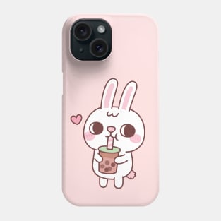 Cute Little White Rabbit Loves Drinking Bubble Tea Phone Case