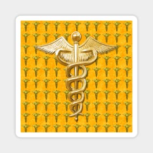 Gold Medical Profession Symbol Magnet