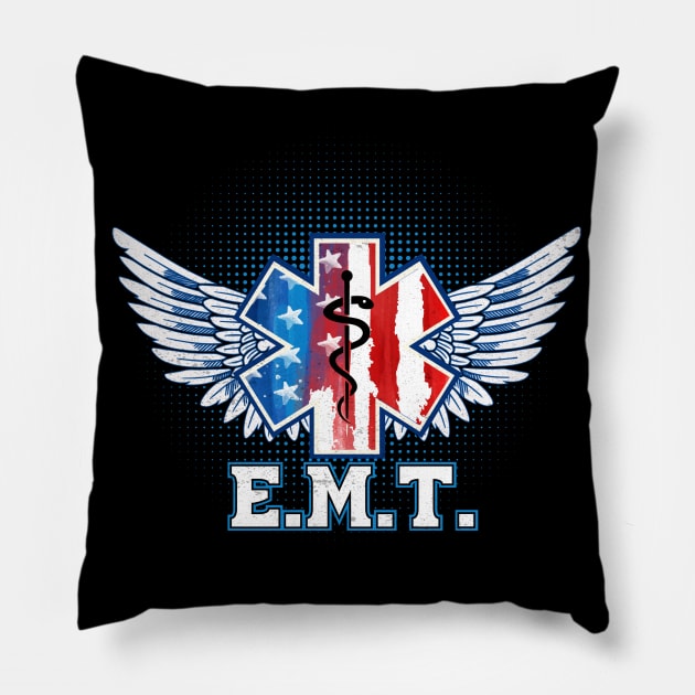 emt ems paramedic Pillow by Jandjprints