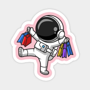 Cute Astronaut Shopping Cartoon Magnet