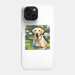 Labrador Retriever in Lily Pond Impressionism Phone Case