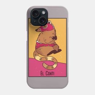 El Coati // Mexican Luchador Loteria Card Phone Case