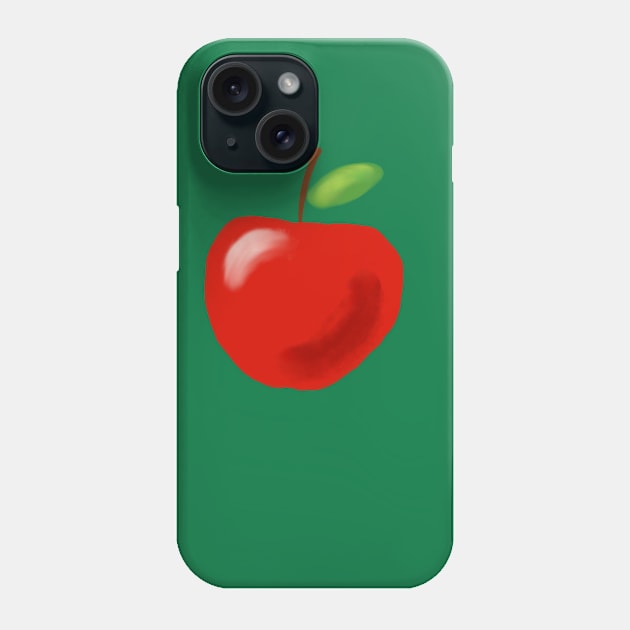 Red Airbrushed Apple Drawing Phone Case by schaeferhund