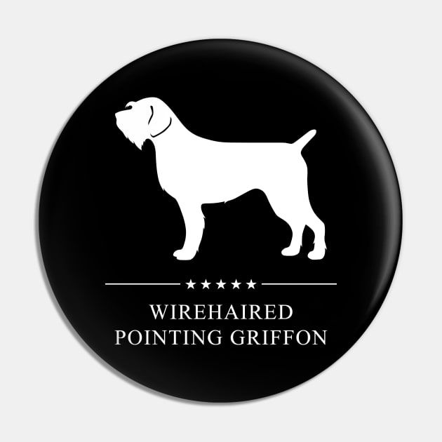 Wirehaired Pointing Griffon Dog White Silhouette Pin by millersye